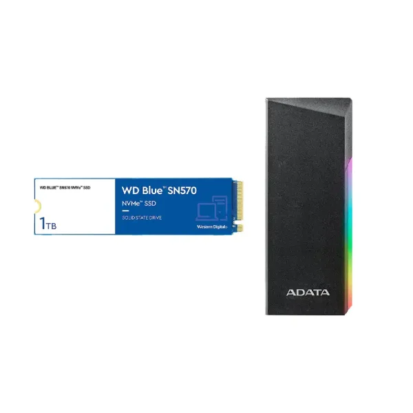  هارد اینترنال وسترن دیجیتال WD Blue SN570 NVMe 1TB + هارد باکس ای دیتا مدل EC700G