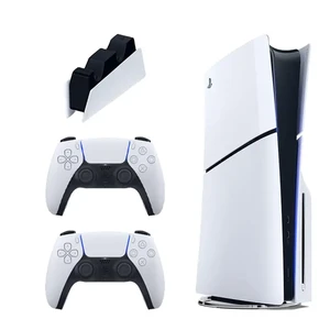 کنسول بازی سونی مدل PlayStation 5 Slim دیسک خور + یک دسته سفید + پایه شارژ دسته