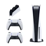 کنسول بازی سونی مدل PlayStation 5 دیسک خور + دسته سفید + پایه شارژ دسته