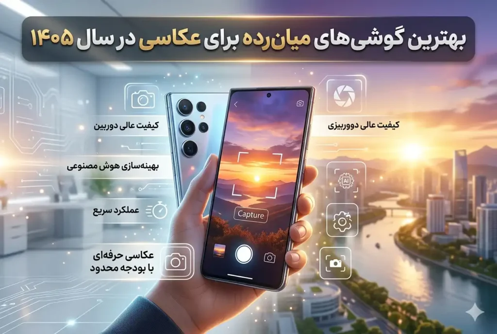 بهترین گوشی های میان رده برای عکاسی در سال ۱۴۰۵