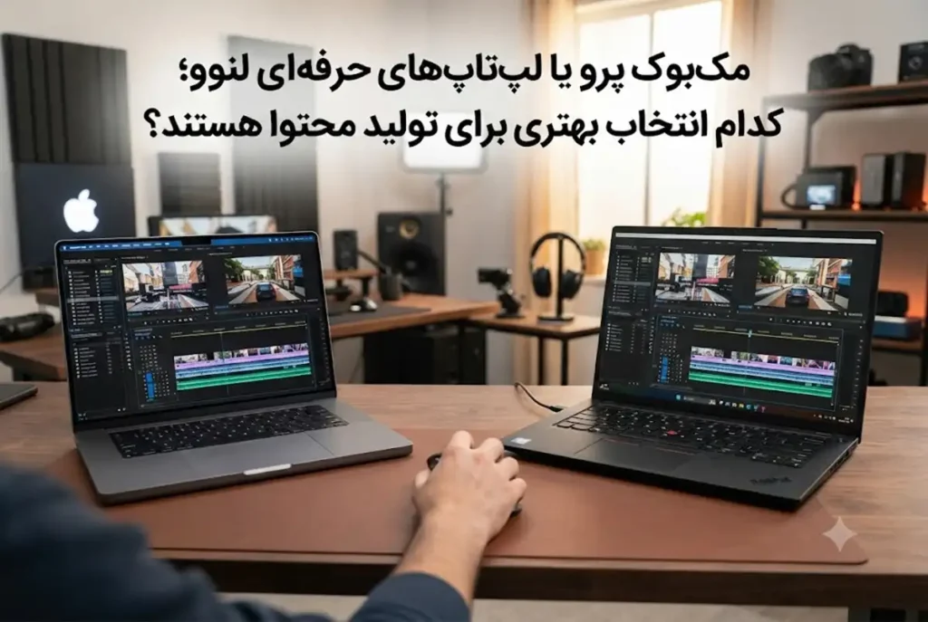 مک بوک پرو یا لپ تاپ های حرفه‌ای لنوو کدام انتخاب بهتری برای تولید محتوا هستند
