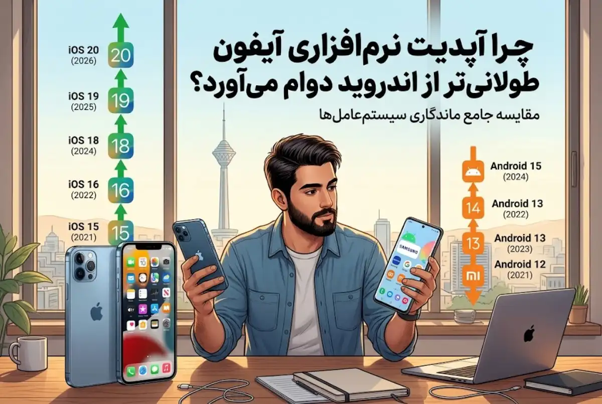 چرا آپدیت نرم افزاری آیفون طولانی‌تر از اندروید دوام می‌آورد؟